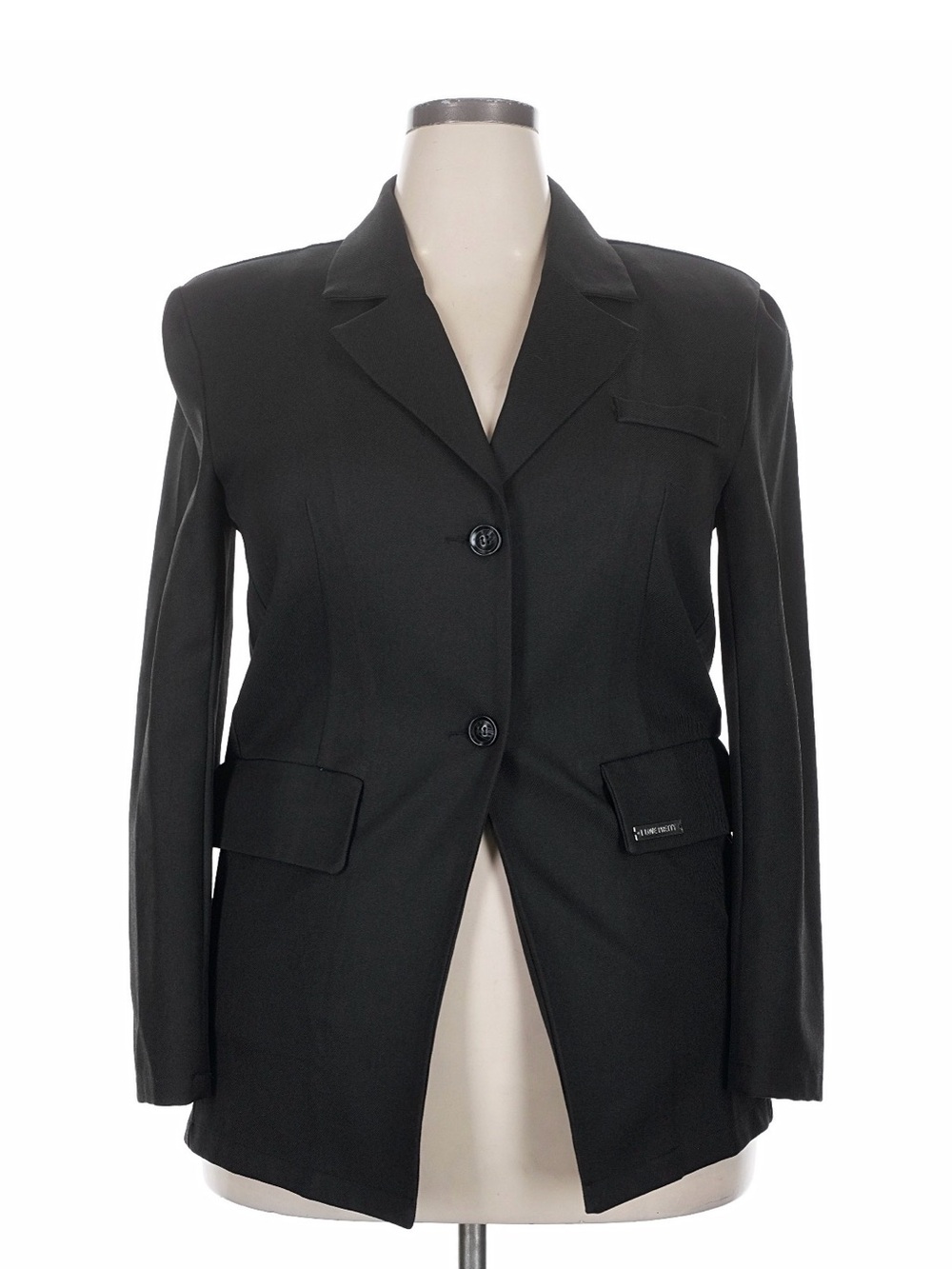 Quiet Luxury Office Minimalist Structured Tailored Black Blazer 2 Button Jacket